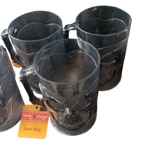 NEW Spooky Village 2013 Skull Mug Drink Cups! Lot of 5 Spook Up Your Party! - Picture 8 of 13